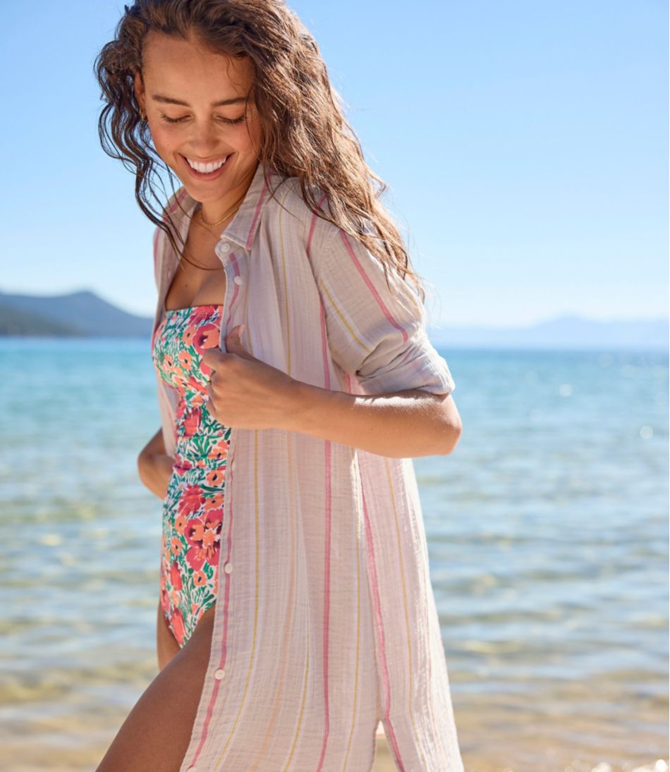 Women's Cloud Gauze Cover-Up Shirt, Stripe - Image 6