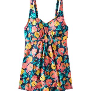 Women's Shaping Swimwear, Soft-Drape Tankini Top Print