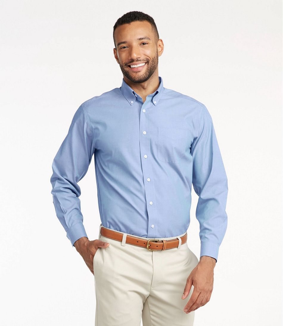 Men's Wrinkle-Free Pinpoint Oxford Cloth Shirt, Traditional Fit - Image 2