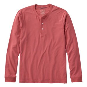 Men's Comfort Stretch Performance? Pima Tee, Long-Sleeve Henley