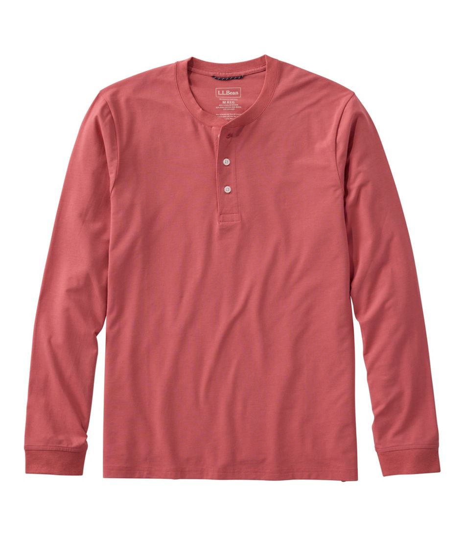 Men's Comfort Stretch Performance? Pima Tee, Long-Sleeve Henley