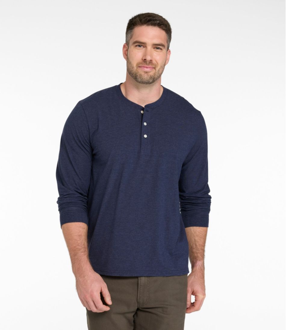 Men's Comfort Stretch Performance? Pima Tee, Long-Sleeve Henley - Image 4