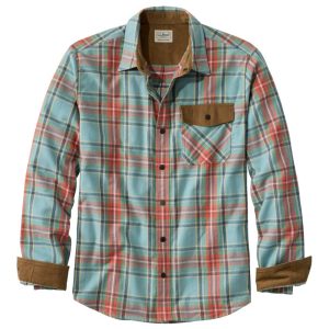 Men's Scotch Plaid Flannel Shirt, Snap-Front, Slightly Fitted Untucked Fit