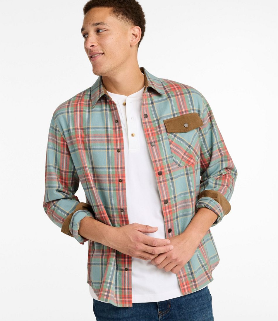 Men's Scotch Plaid Flannel Shirt, Snap-Front, Slightly Fitted Untucked Fit - Image 2