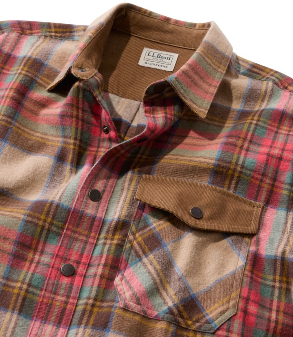 Men's Scotch Plaid Flannel Shirt, Snap-Front, Slightly Fitted Untucked Fit - Image 6