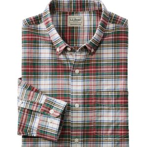 Men's Comfort Stretch? Oxford Shirt, Traditional Untucked Fit, Plaid