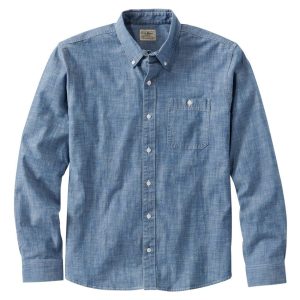 Men's Comfort Stretch? Chambray Shirt, Traditional Untucked Fit, Long-Sleeve