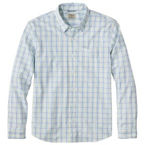 Men's Comfort Stretch Performance? Shirt, Long-Sleeve, Slightly Fitted Untucked Fit, Plaid