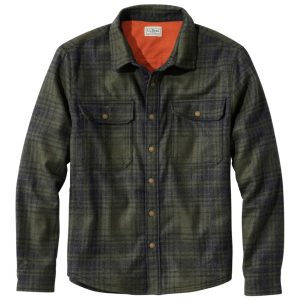 Men's Maine Guide Lightweight Lined Wool Field Shirt, Plaid