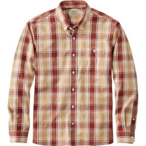 Men's Comfort Stretch? Chambray Shirt, Long-Sleeve, Slightly Fitted Untucked Fit, Plaid