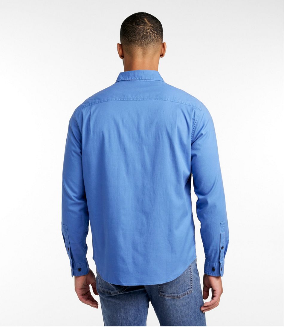 Men's Lakewashed Twill Shirt, Traditional Untucked Fit - Image 3
