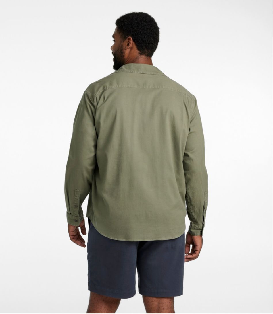 Men's Lakewashed Twill Shirt, Traditional Untucked Fit - Image 5