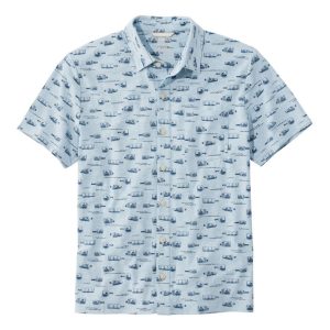 Men's Lakewashed Performance Shirts, Button-Front Shirt, Short-Sleeve, Print