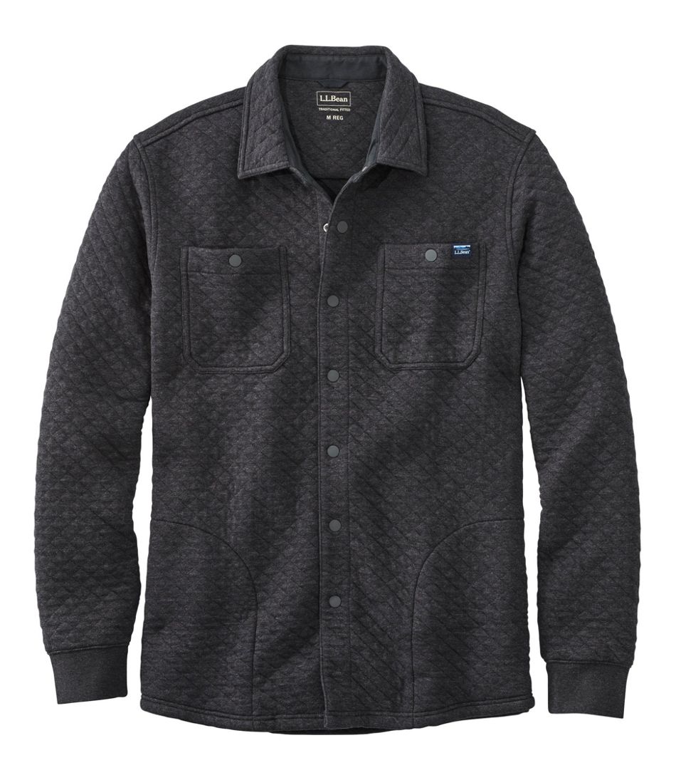 Men's Quilted Sweatshirts, Snap Overshirt