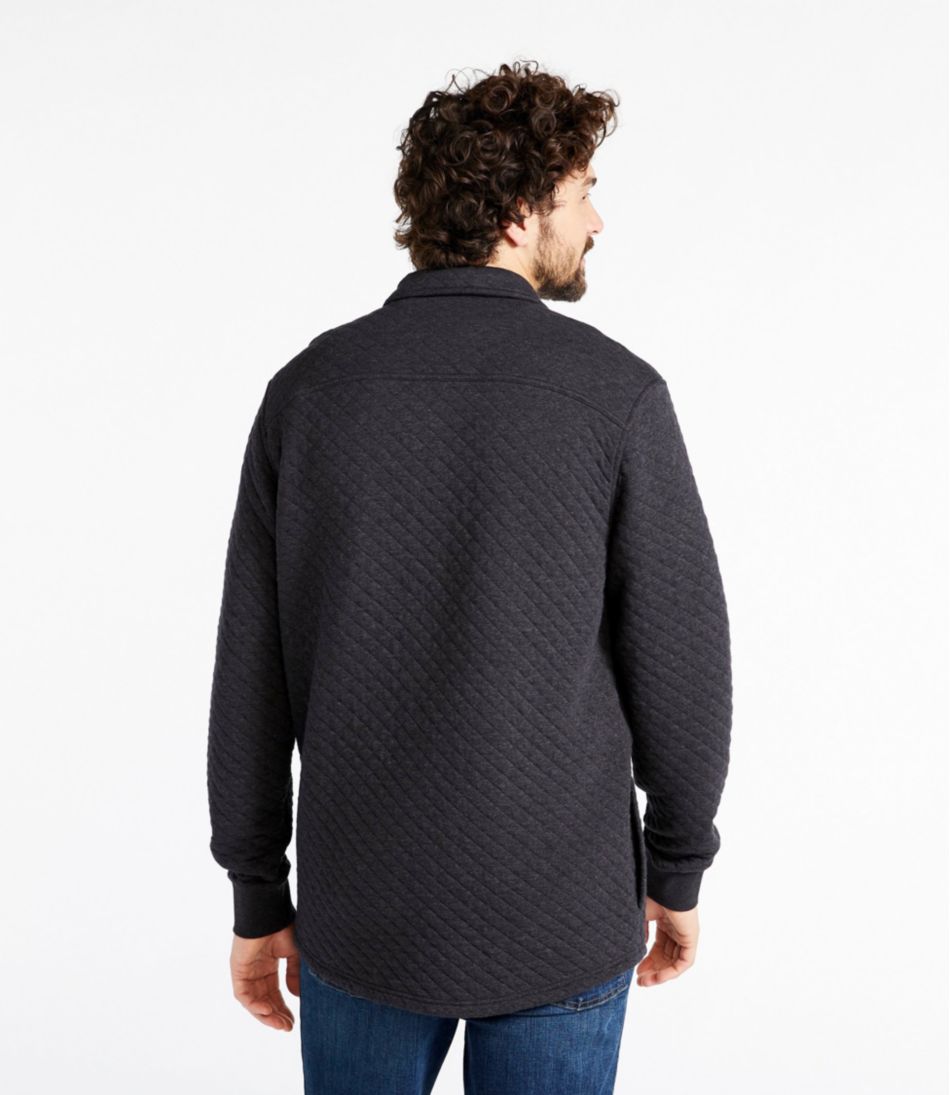 Men's Quilted Sweatshirts, Snap Overshirt - Image 3