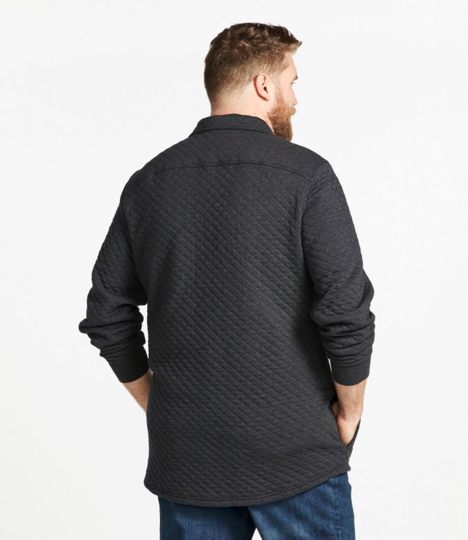 Men's Quilted Sweatshirts, Snap Overshirt - Image 5