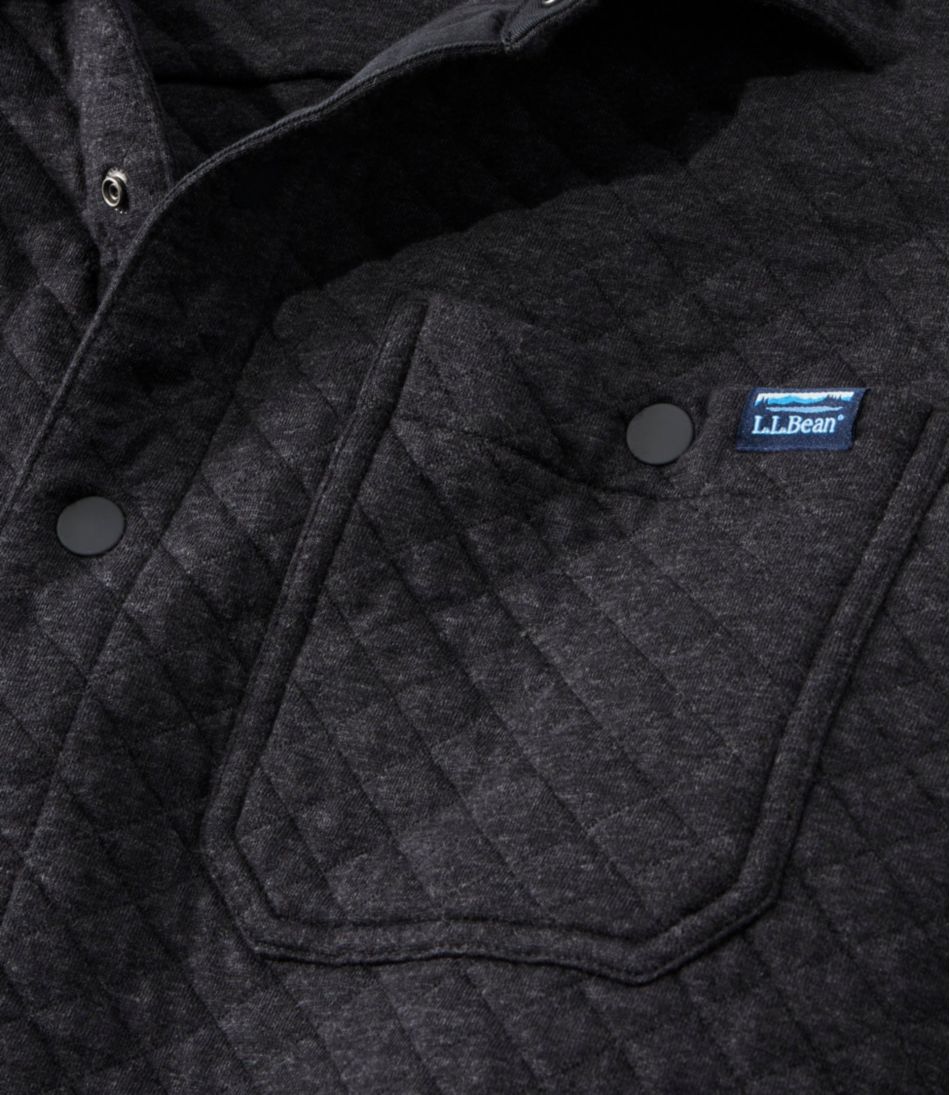 Men's Quilted Sweatshirts, Snap Overshirt - Image 6