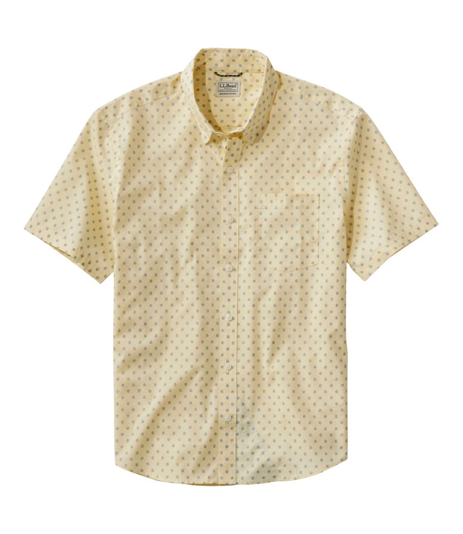 Men's Comfort Stretch Performance? Shirt, Short-Sleeve, Slightly Fitted Untucked Fit, Print