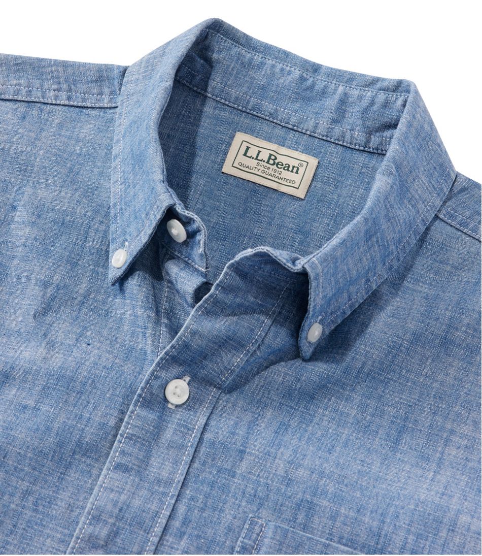 Men's Comfort Stretch? Chambray Shirt, Long-Sleeve, Slightly Fitted Untucked Fit - Image 6