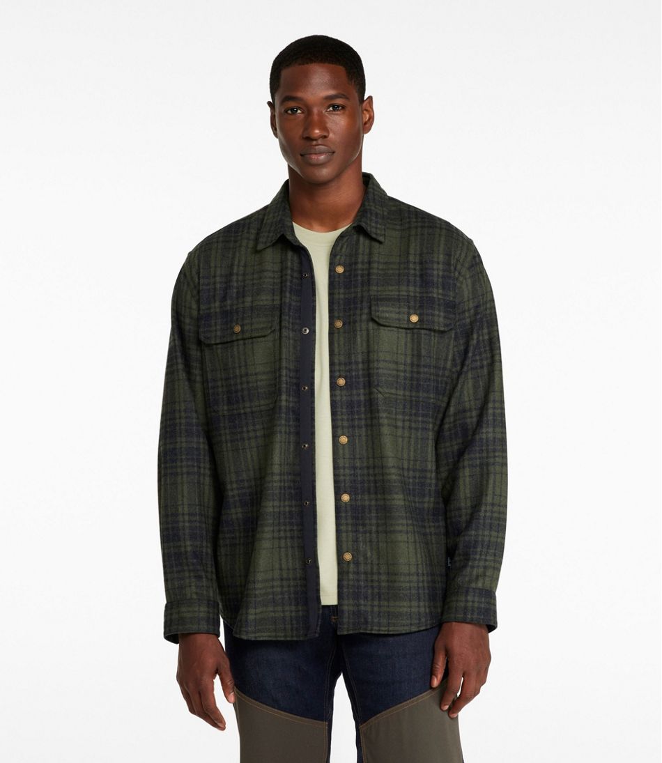 Men's Maine Guide Lightweight Wool Field Shirt, Plaid - Image 2