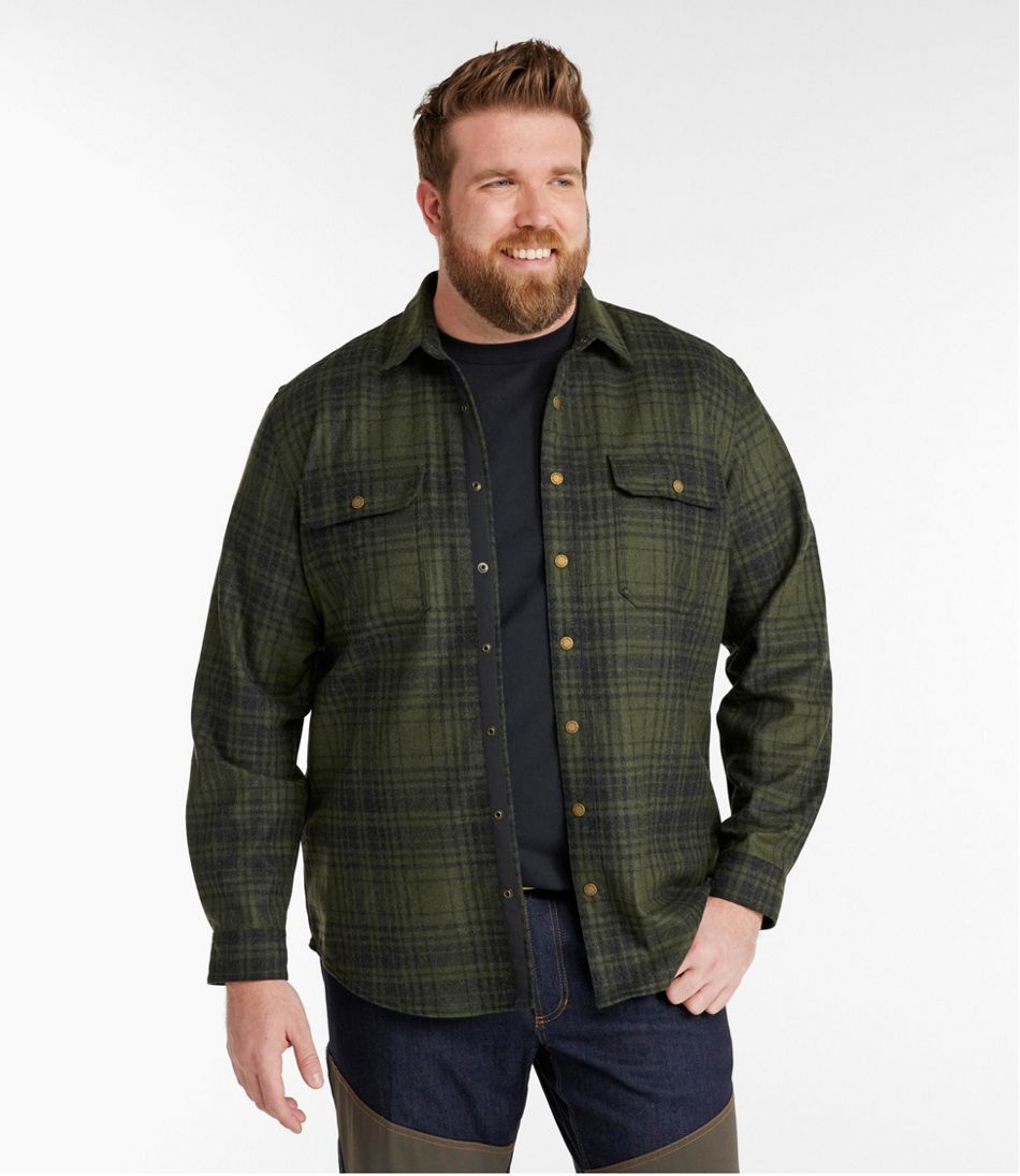 Men's Maine Guide Lightweight Wool Field Shirt, Plaid - Image 4