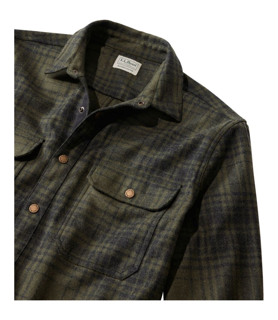 Men's Maine Guide Lightweight Wool Field Shirt, Plaid - Image 6