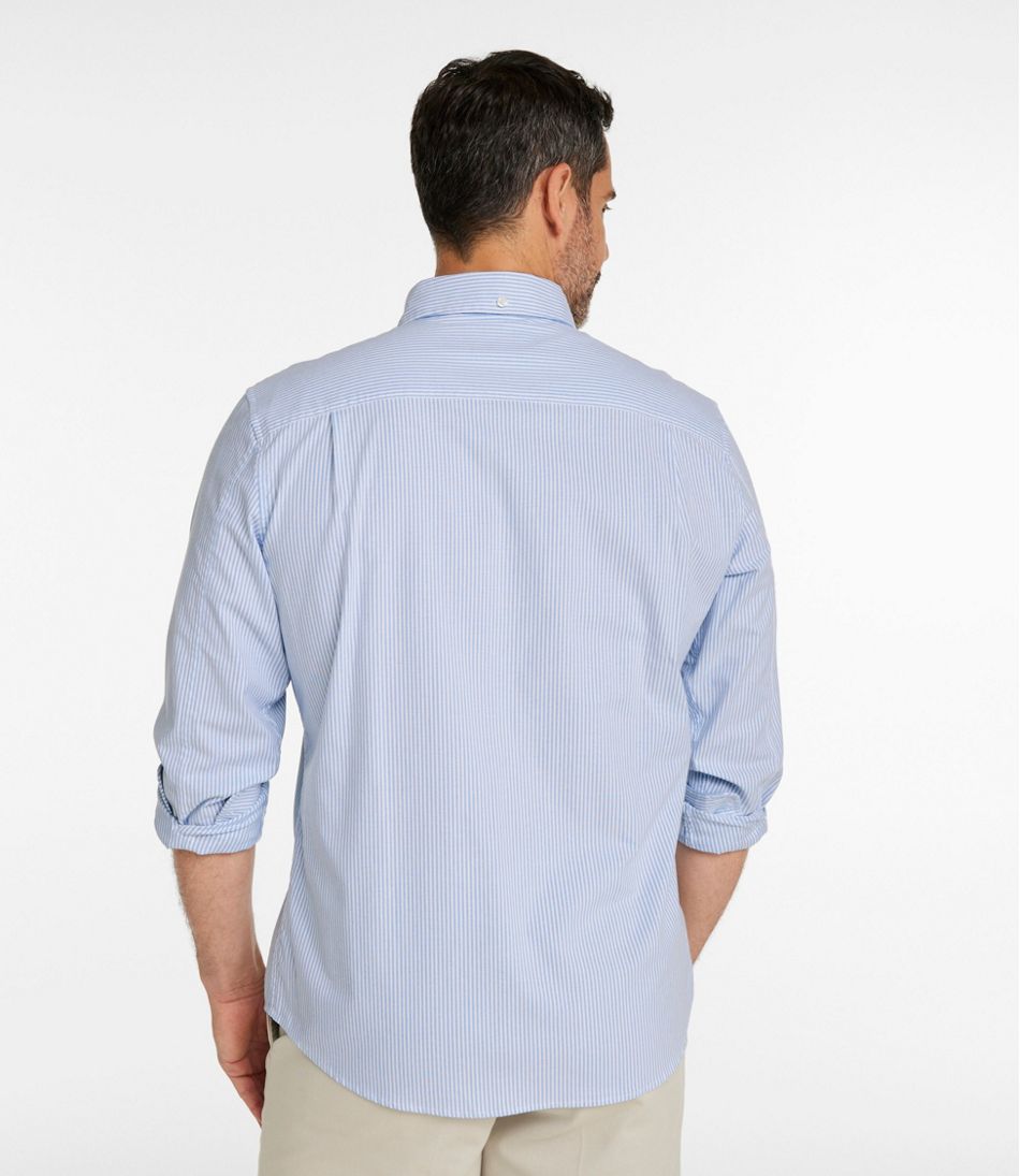 Men's Comfort Stretch Oxford Shirt, Slightly Fitted Untucked Fit, Stripe - Image 3