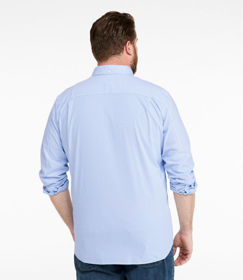 Men's Comfort Stretch Oxford Shirt, Slightly Fitted Untucked Fit, Stripe - Image 5