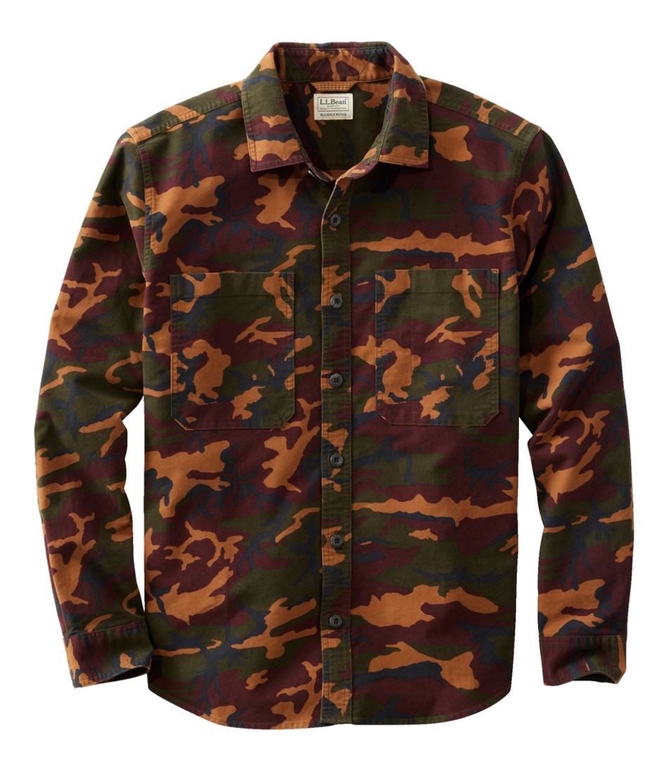Men's Bean's Moleskin Shirt, Slightly Fitted Untucked Fit, Print