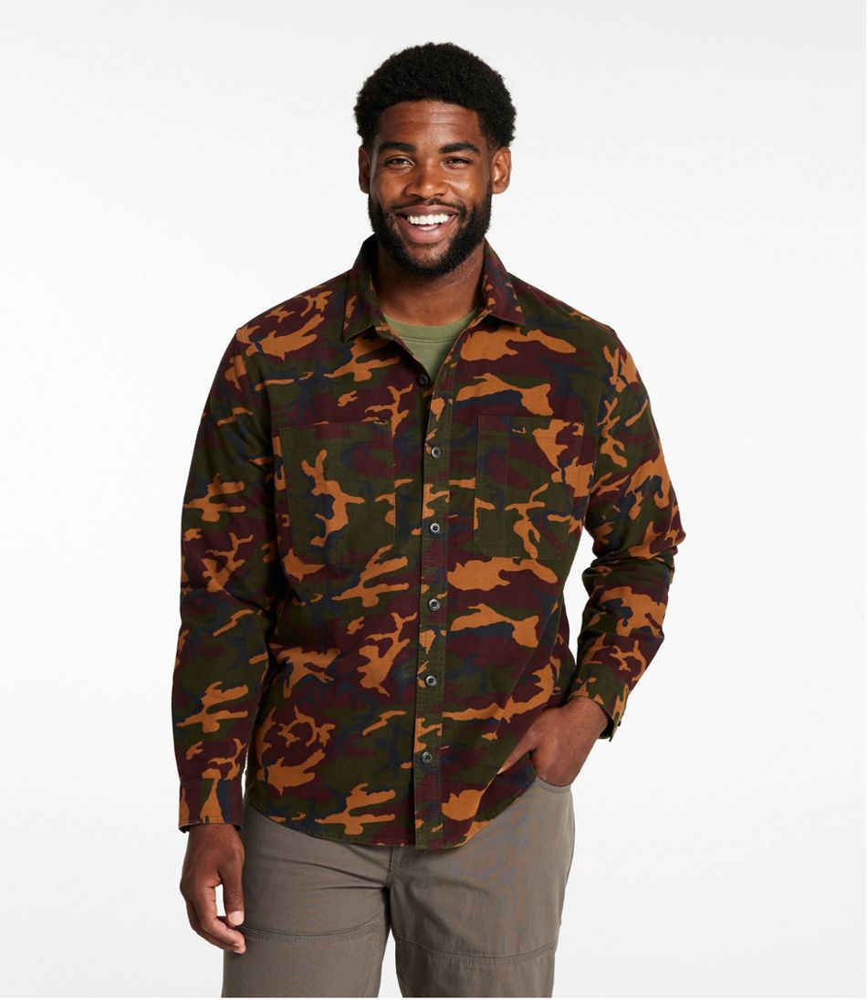 Men's Bean's Moleskin Shirt, Slightly Fitted Untucked Fit, Print - Image 4