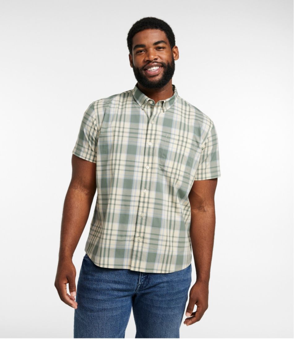 Men's Signature Stretch Poplin Shirt, Short-Sleeve, Slim Fit - Image 4