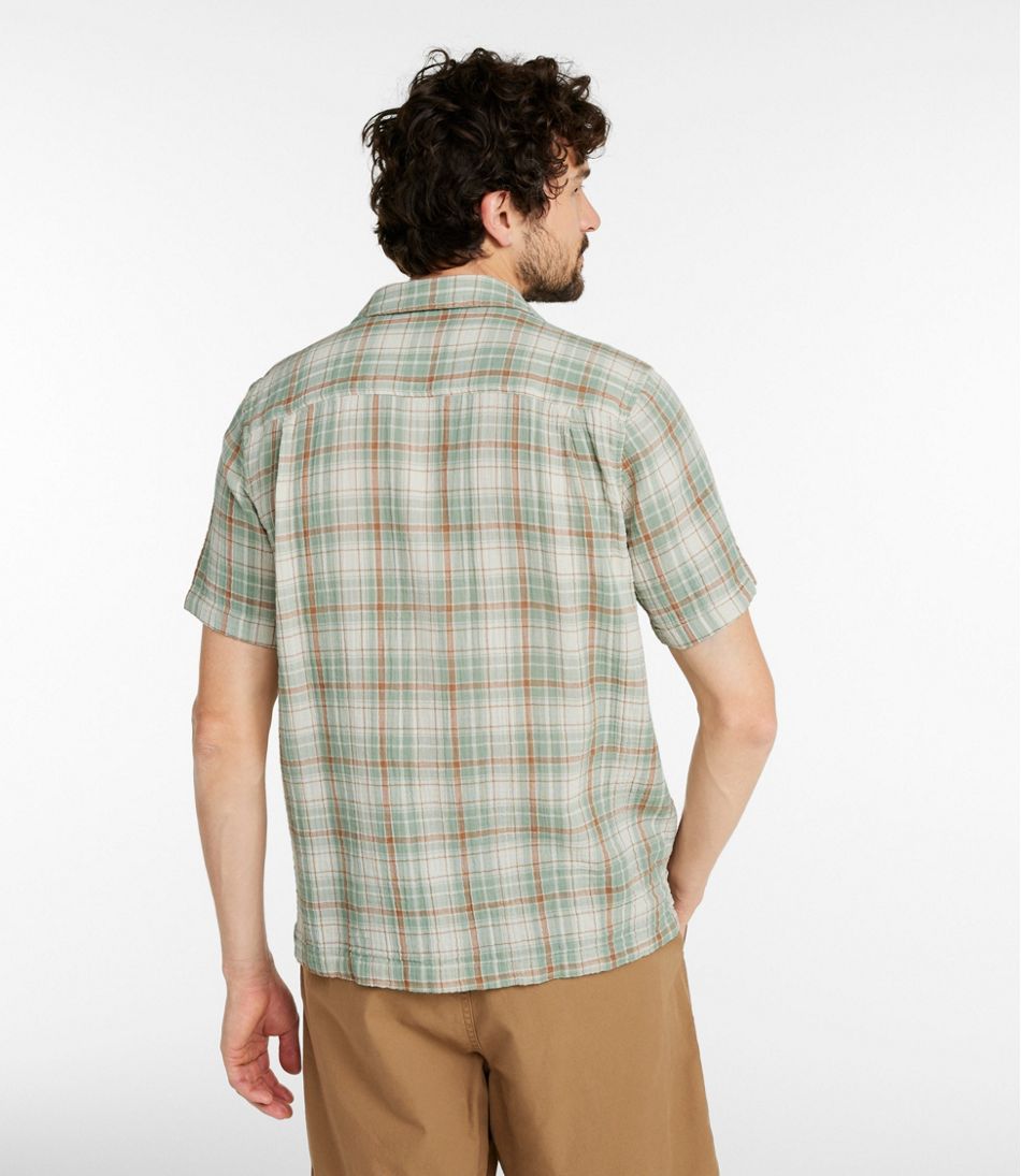 Men's Cloud Gauze Shirt, Short-Sleeve, Slightly Fitted Untucked Fit, Plaid - Image 3