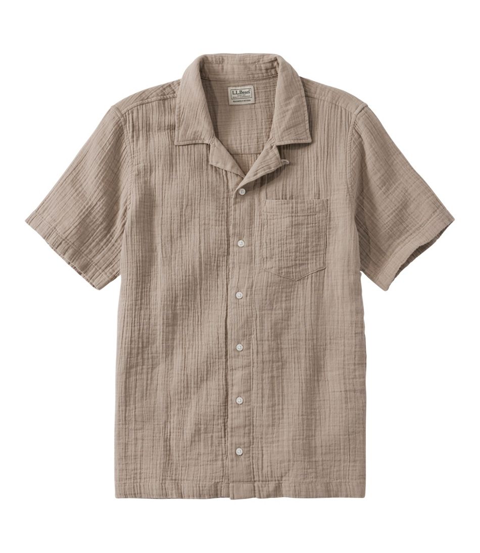 Men's Cloud Gauze Shirt, Short-Sleeve, Slightly Fitted Untucked Fit