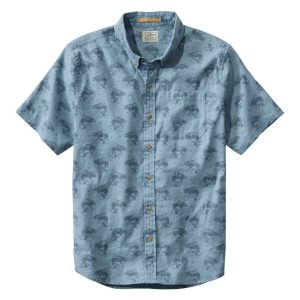 Men's Stonecoast Hemp Shirt, Short-Sleeve, Slightly Fitted Untucked Fit, Print