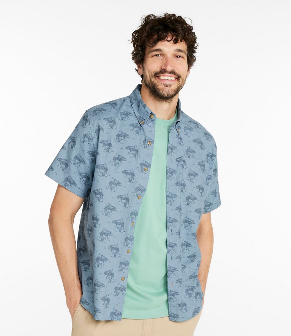 Men's Stonecoast Hemp Shirt, Short-Sleeve, Slightly Fitted Untucked Fit, Print - Image 2