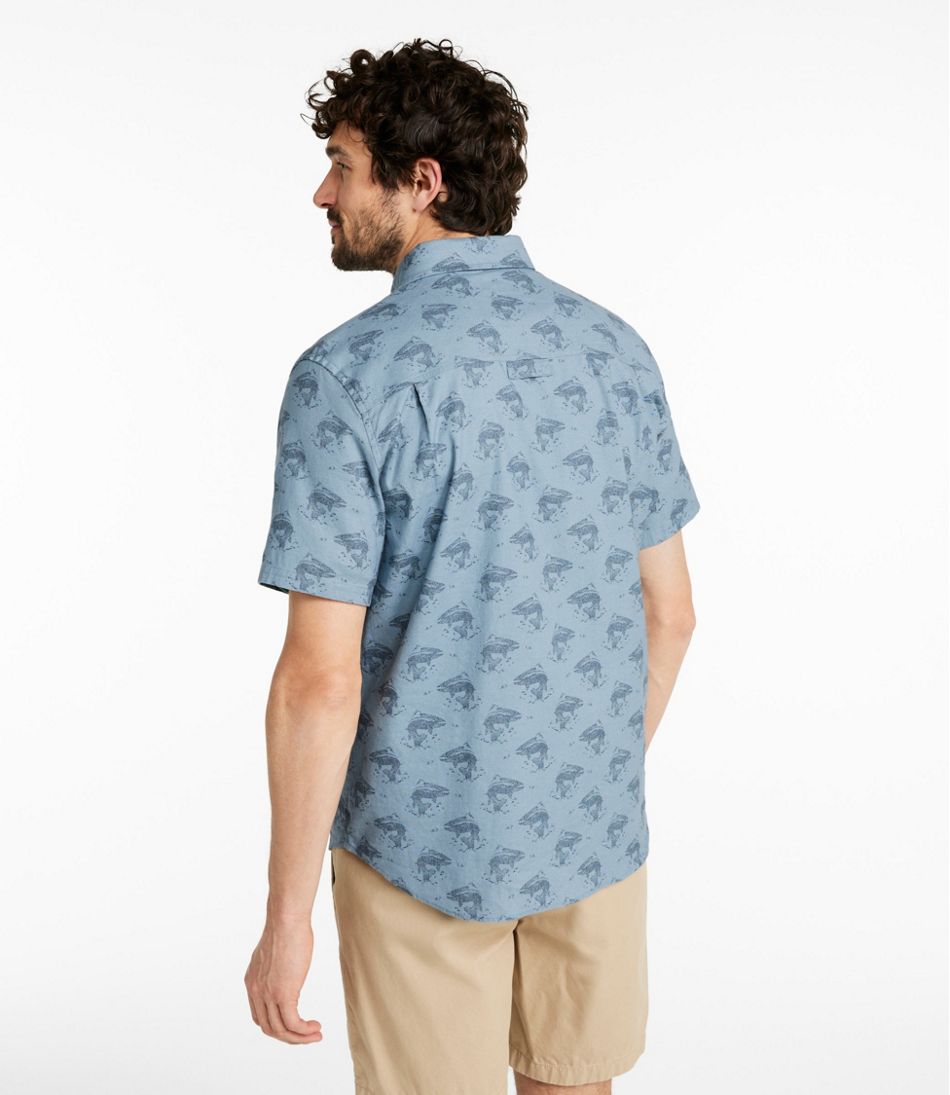 Men's Stonecoast Hemp Shirt, Short-Sleeve, Slightly Fitted Untucked Fit, Print - Image 3