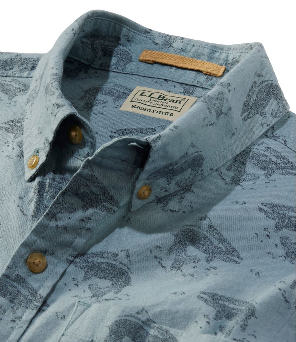 Men's Stonecoast Hemp Shirt, Short-Sleeve, Slightly Fitted Untucked Fit, Print - Image 6