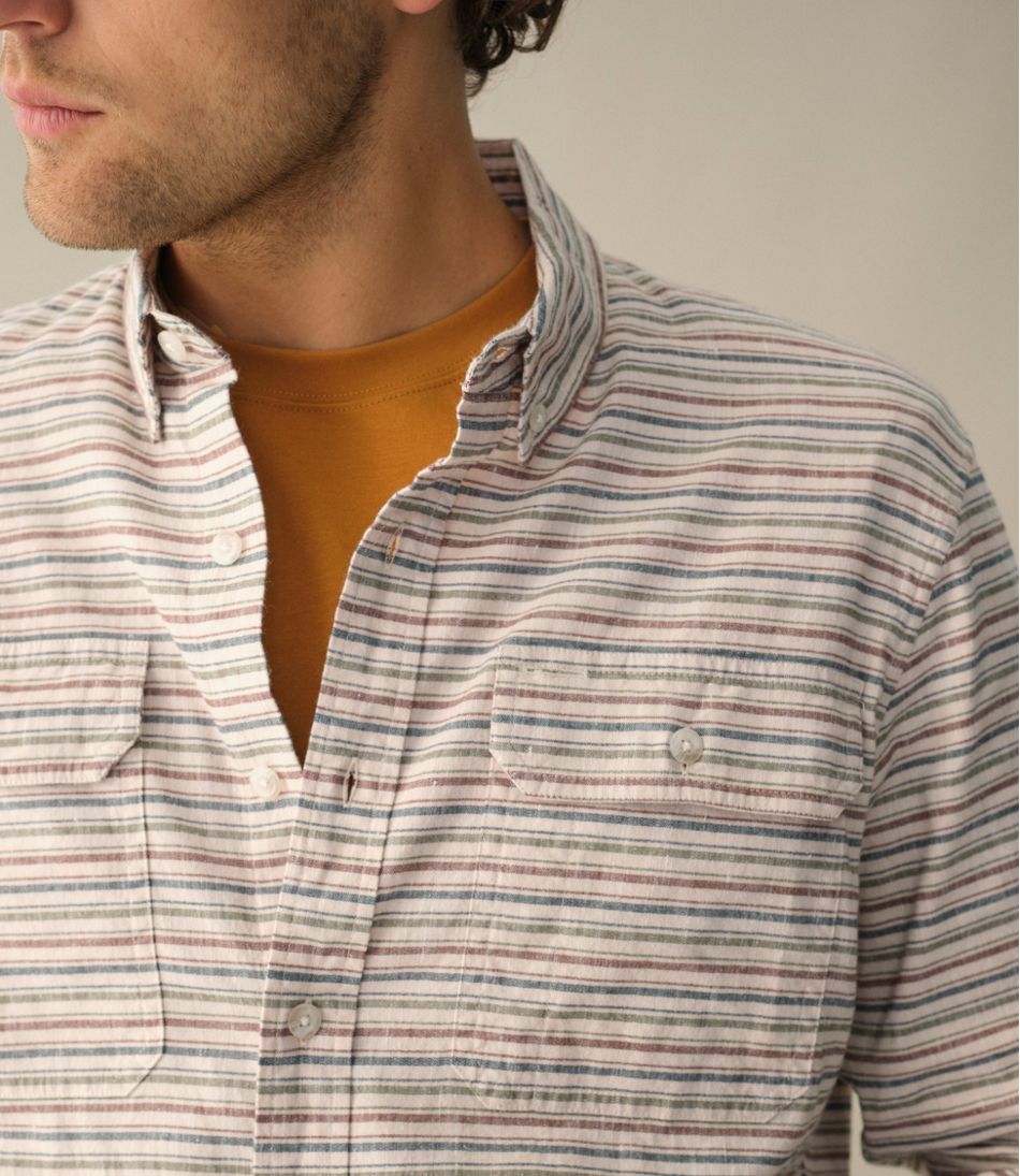 Men's Stonecoast Hemp Shirt, Long-Sleeve, Slightly Fitted Untucked Fit, Stripe - Image 9
