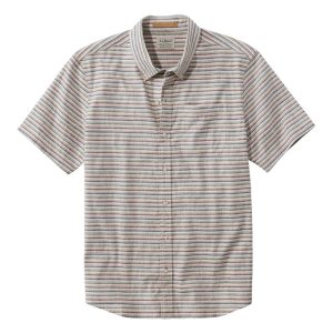 Men's Stonecoast Hemp Shirt, Short-Sleeve, Slightly Fitted Untucked Fit, Stripe