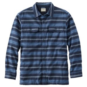Men's Fleece-Lined Flannel Shirt, Traditional Fit, Stripe