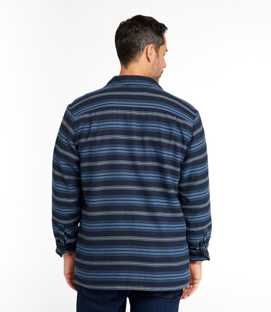 Men's Fleece-Lined Flannel Shirt, Traditional Fit, Stripe - Image 3