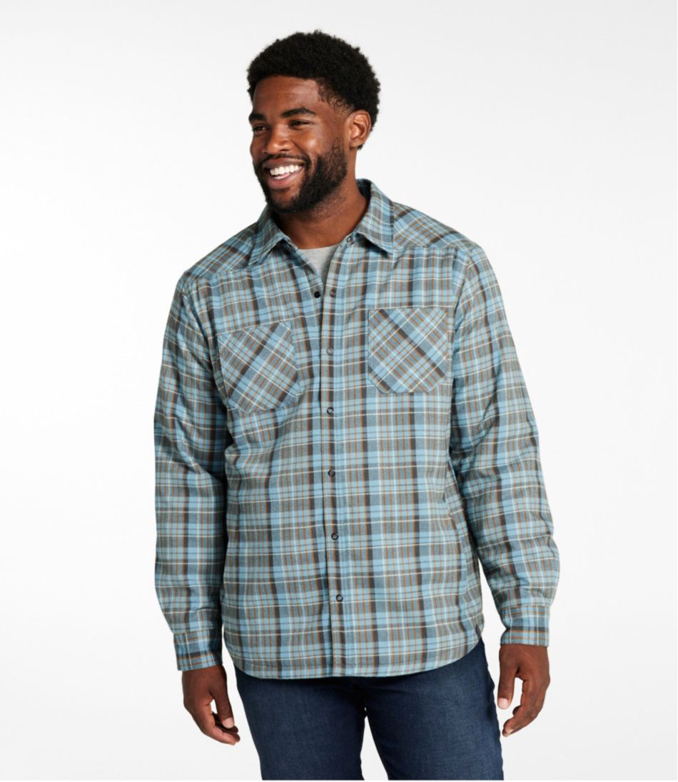 Men's Katahdin Performance Flannel Shirt-Jacket, Hi-Pile Fleece-Lined Plaid - Image 4