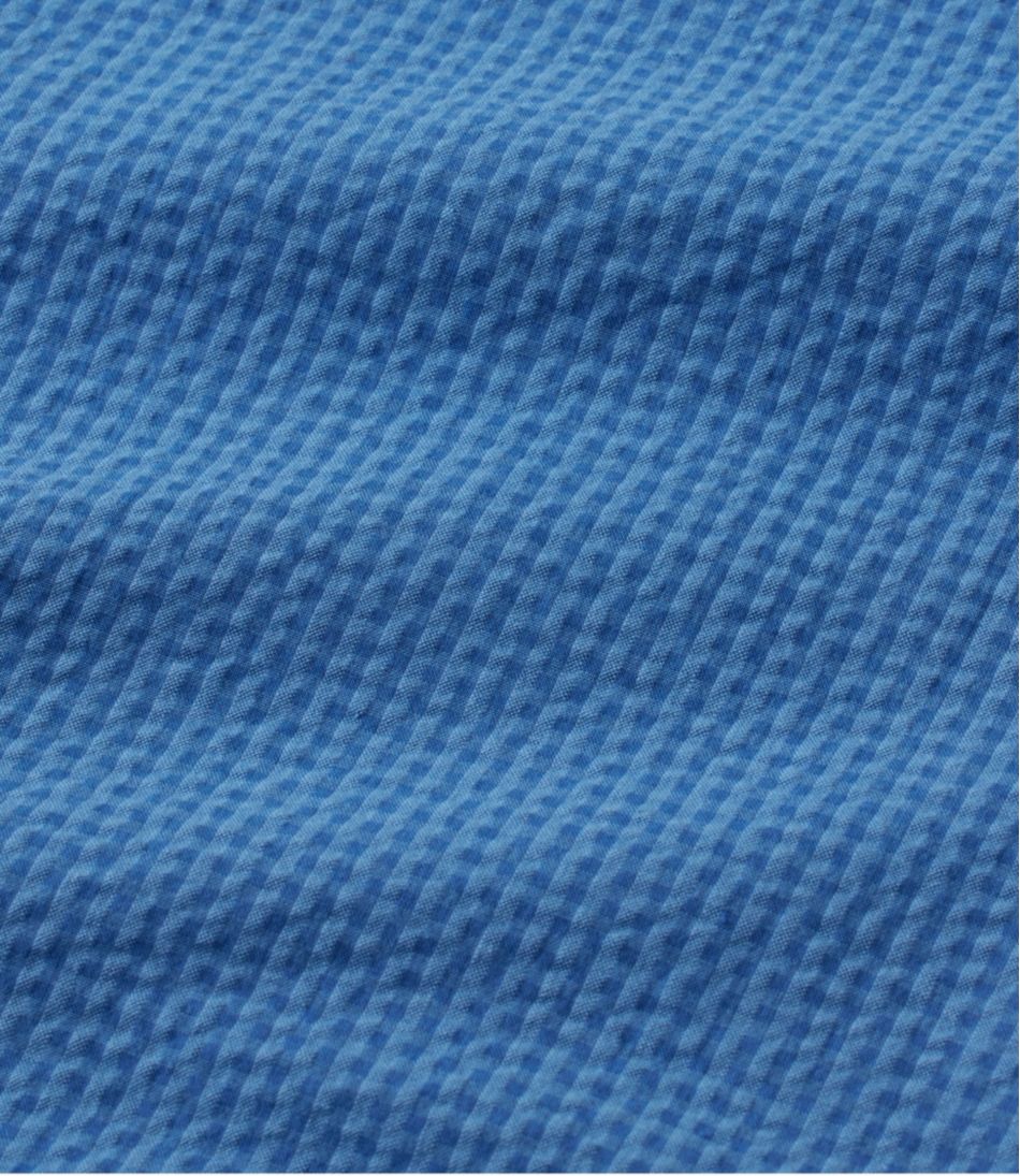 Men's Organic Cotton Seersucker Shirt, Short-Sleeve, Slightly Fitted, Plaid - Image 7