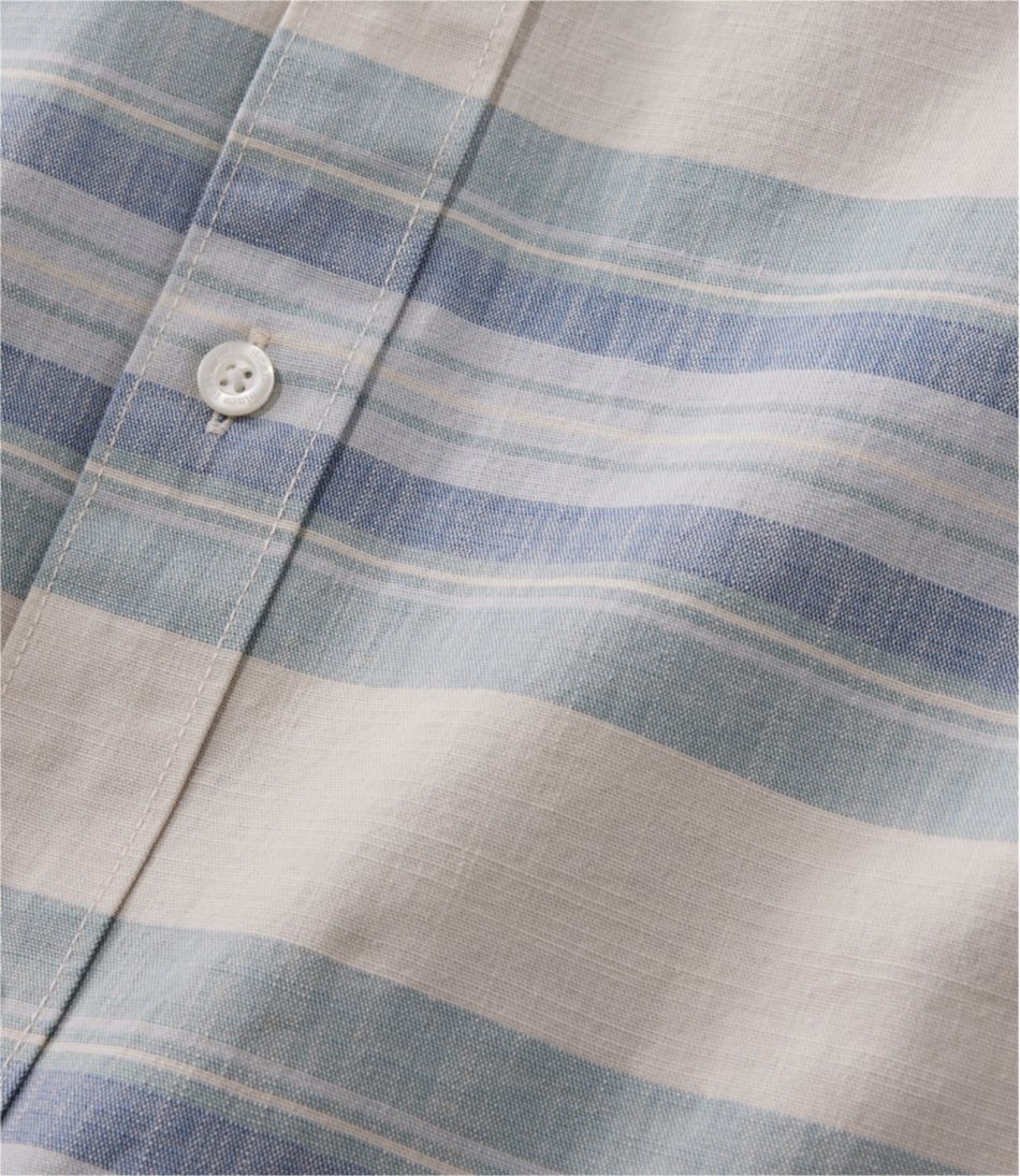 Men's Comfort Stretch Chambray Shirt, Traditional Untucked Fit, Long-Sleeve, Stripe - Image 7
