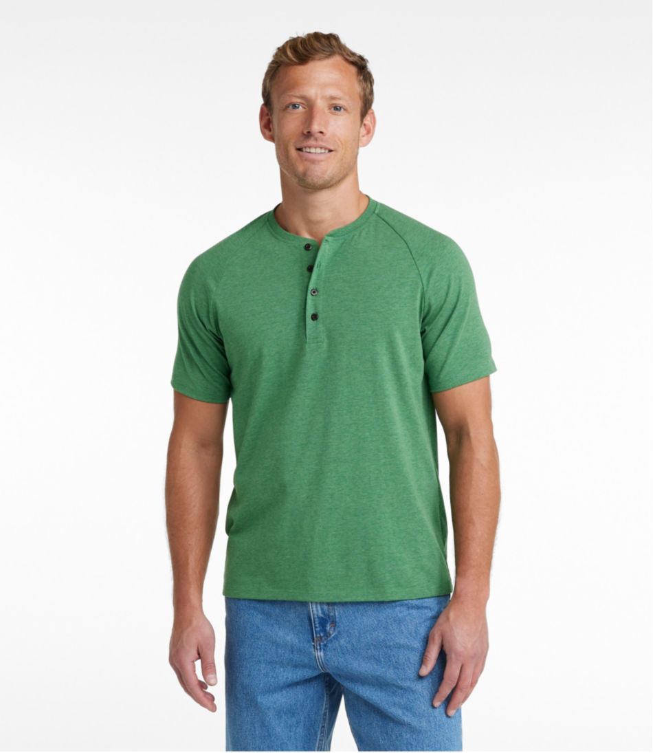 Men's Comfort Stretch Pima Tee Shirt, Short-Sleeve Henley - Image 2