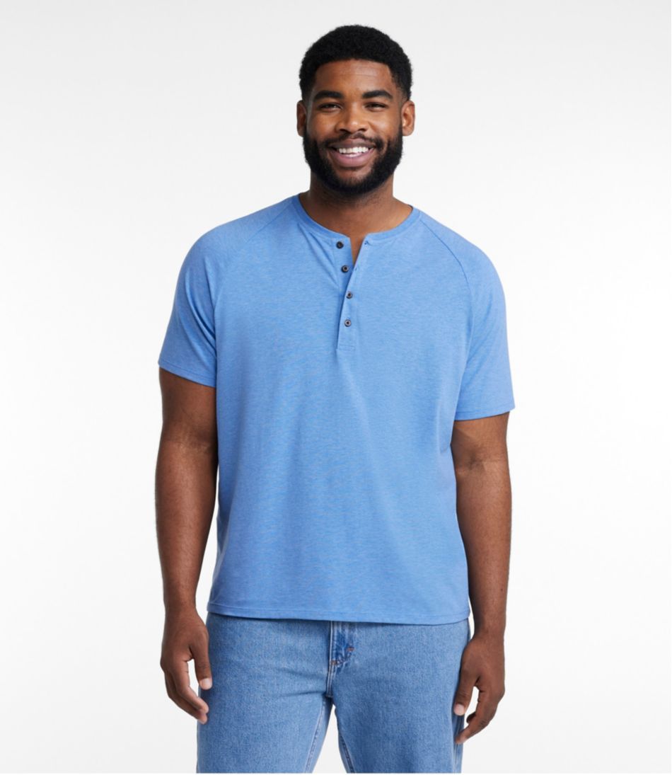 Men's Comfort Stretch Pima Tee Shirt, Short-Sleeve Henley - Image 4