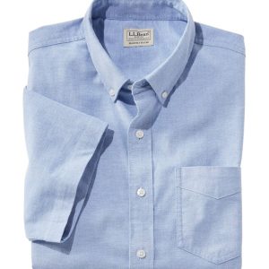Men's Comfort Stretch? Oxford Shirt, Slightly Fitted Untucked Fit, Short-Sleeve
