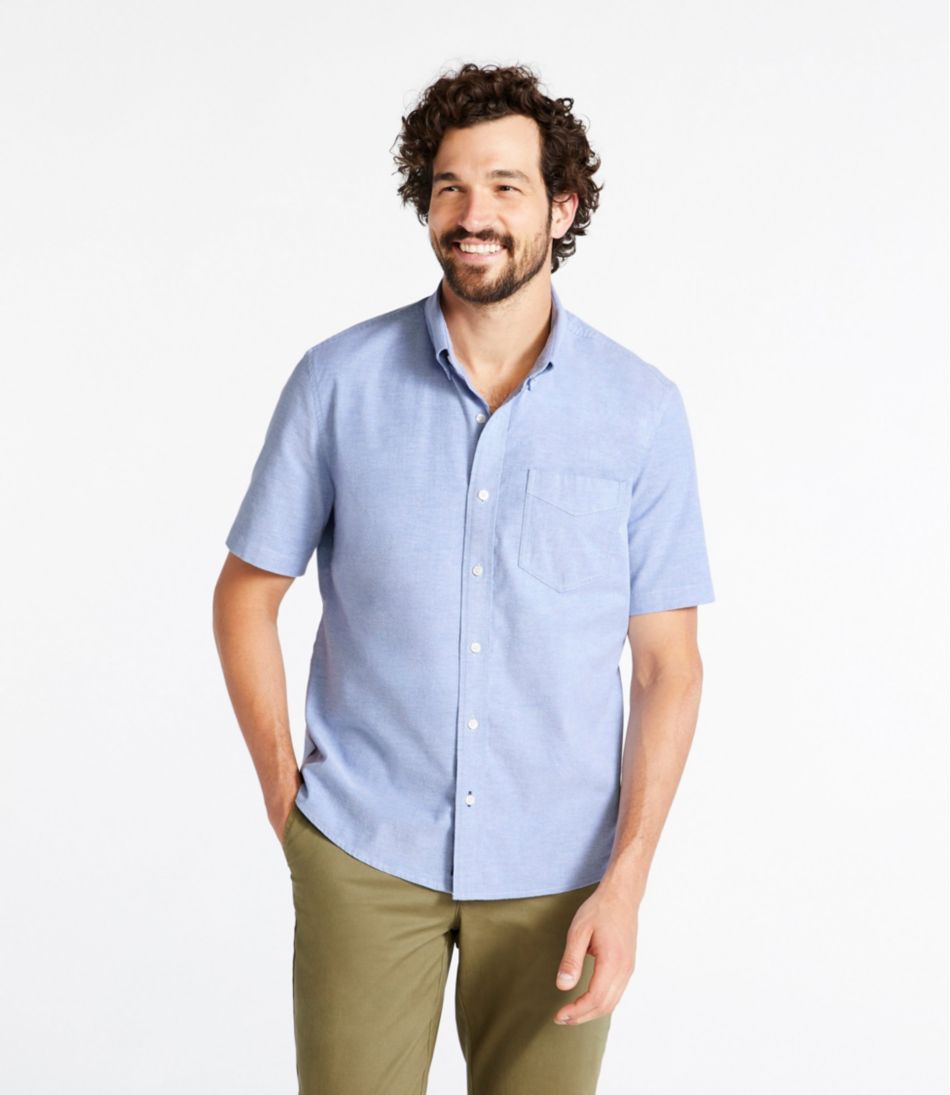 Men's Comfort Stretch? Oxford Shirt, Slightly Fitted Untucked Fit, Short-Sleeve - Image 2