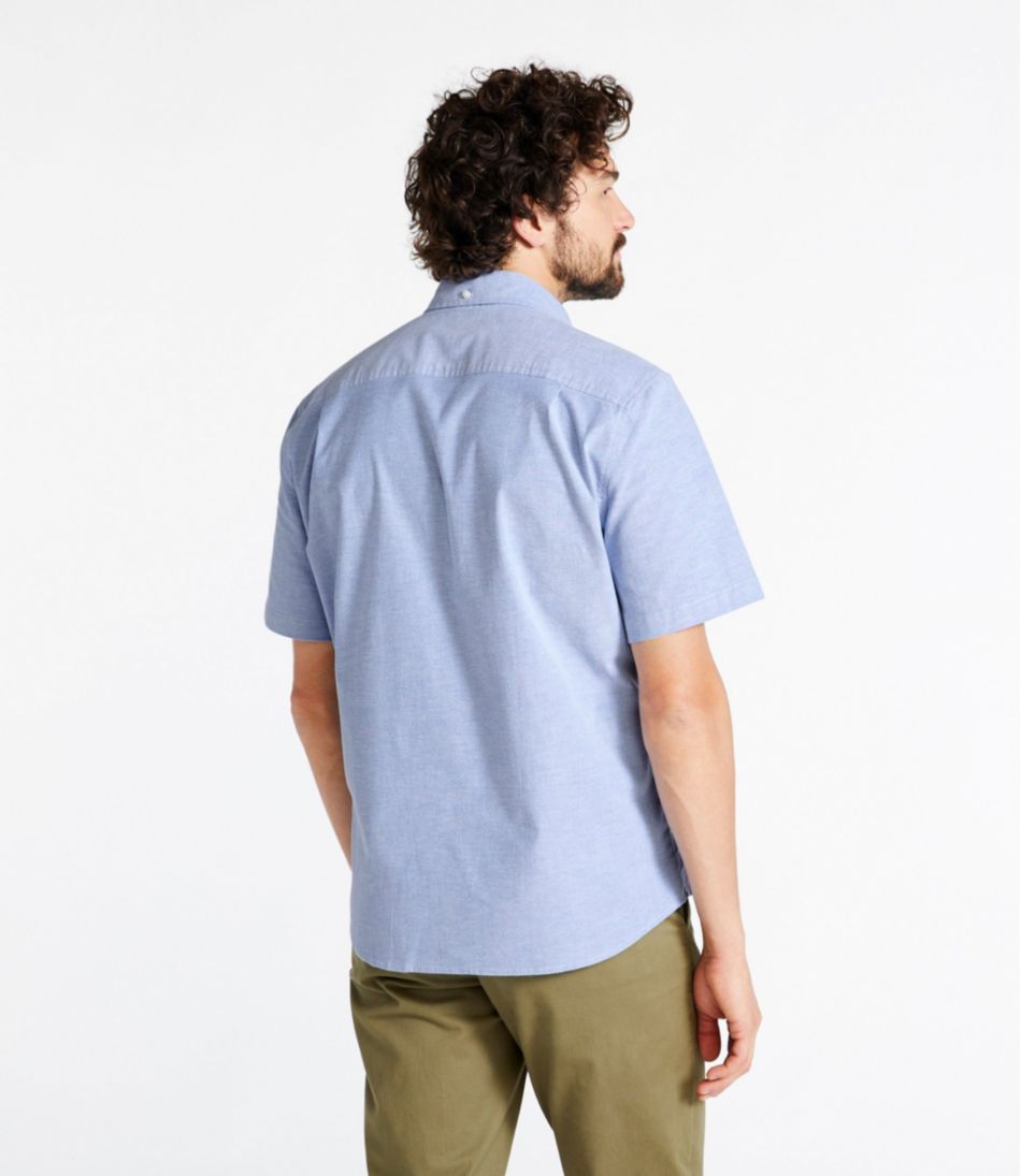 Men's Comfort Stretch? Oxford Shirt, Slightly Fitted Untucked Fit, Short-Sleeve - Image 3