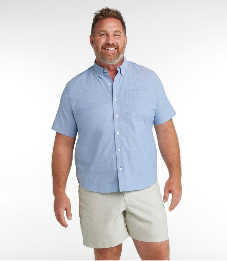 Men's Comfort Stretch? Oxford Shirt, Slightly Fitted Untucked Fit, Short-Sleeve - Image 4